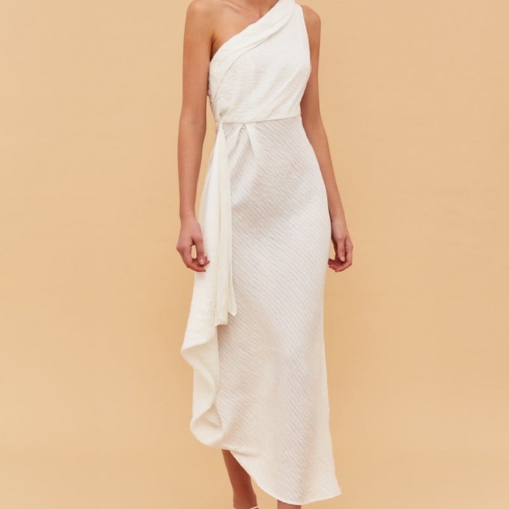 C/ meo collective Go On One-Shoulder Midi Dress